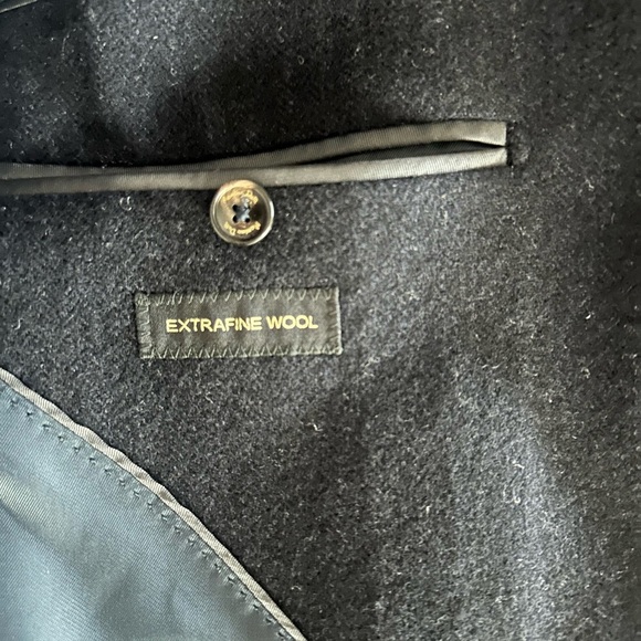 Massimo Dutti Women’s Extra Fine Wool Two Button Navy Blazer Size 46/ US 10 - Picture 5 of 10